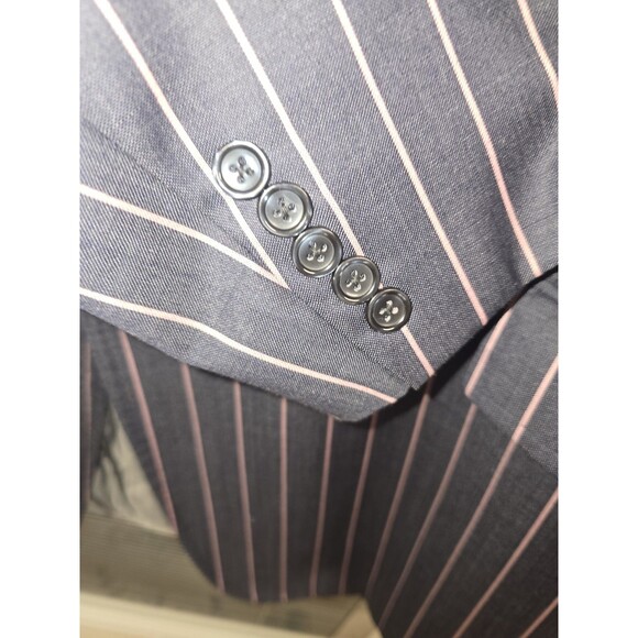 Ranieri Uomo 54L Blazer | Super 150’s Wool | Made in Italy | Navy Pink Pinstripe - Picture 11 of 16